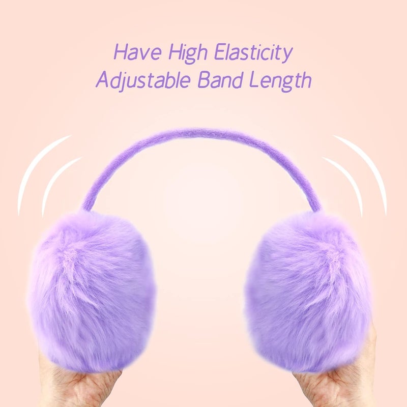 POXIMI Store Women Winter Earmuffs Girl Ski Adjustable Ear Covers for Cute Bow Ear Warmer Outdoor Earmuff Fleece Lining - Image 3